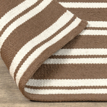 Performance Palma Stripe Rug - Coconut Brown/Ivory
