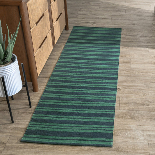 Performance Palma Stripe Rug - Deep Blue/Green