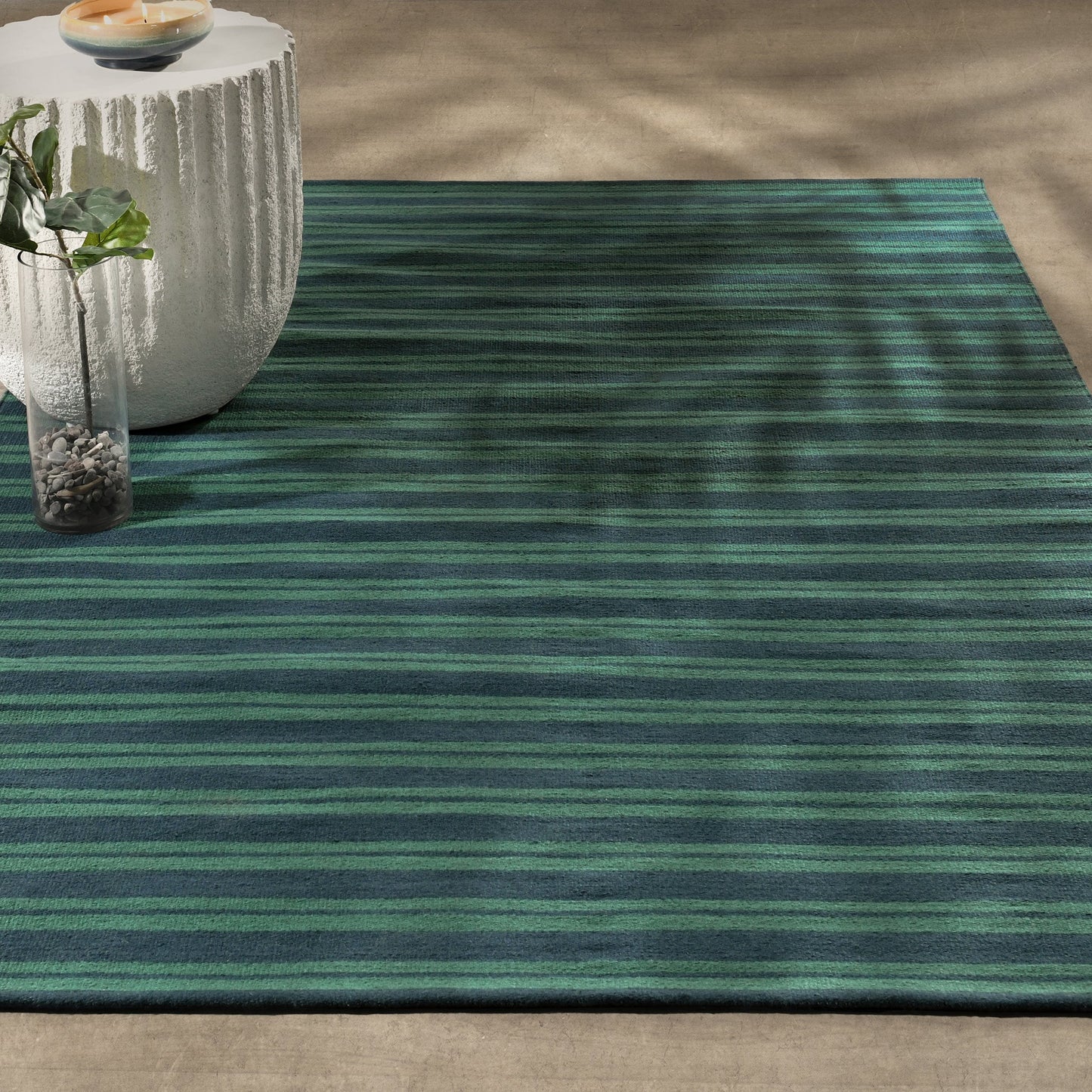 Performance Palma Stripe Rug - Deep Blue/Green