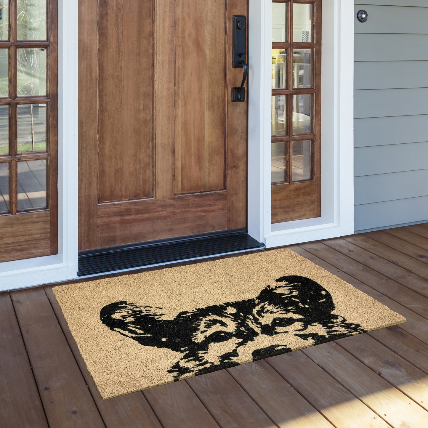 Earnest Dog Doormat 24x36 - Black/Sand