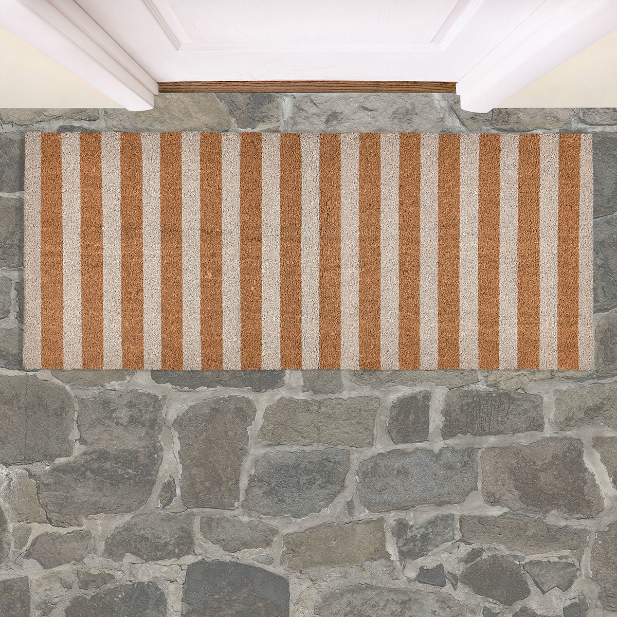 Striped Doormat 24x57 - Ivory/Natural