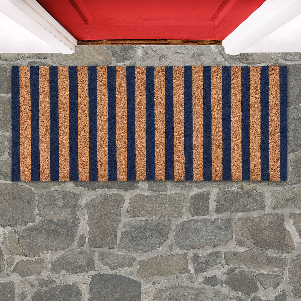 Striped Doormat 24x57 - Navy/Natural