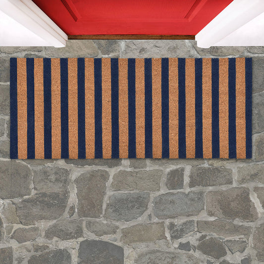 Striped Doormat 24x57 - Navy/Natural