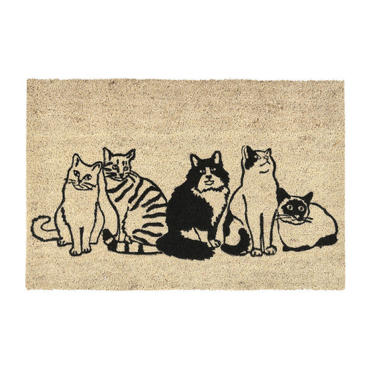Kitty Crew Doormat 24x36 - Black/Sand