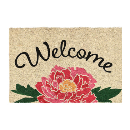 Welcome Doormat 24x36 - Peony