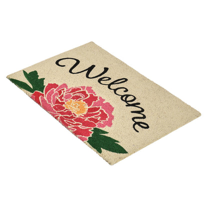 Welcome Doormat 24x36 - Peony