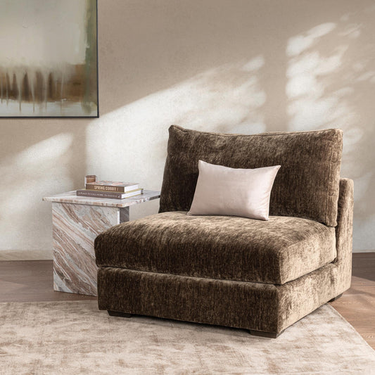 Ludwig Armless Chair - Mossed Brown