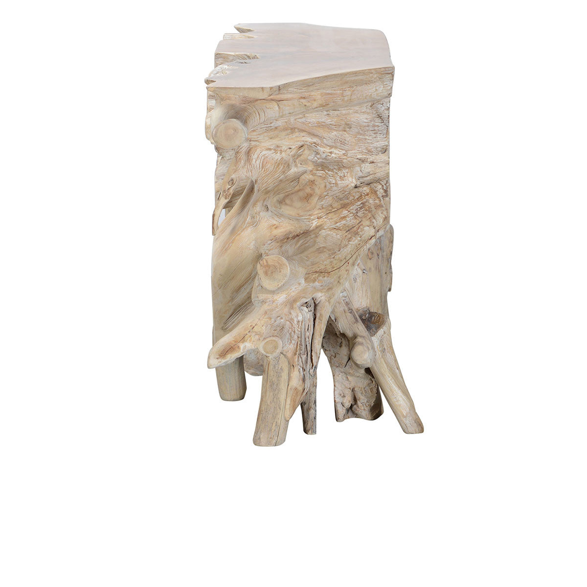 Cypress Root Console Table 59-60" - Natural White Wash