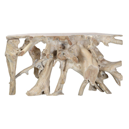 Cypress Teak Root Console Table 70" - 71" - Natural White Wash