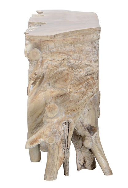 Cypress Teak Root Console Table 70" - 71" - Natural White Wash