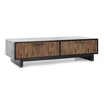 Anton Rectangle 4Dwr Coffee Table - Black-Natural