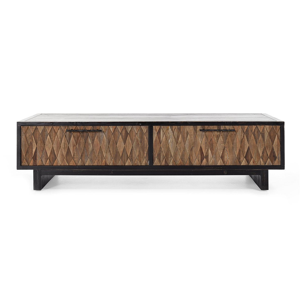 Anton Rectangle 4Dwr Coffee Table - Black-Natural