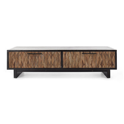Anton Rectangle 4Dwr Coffee Table - Black-Natural