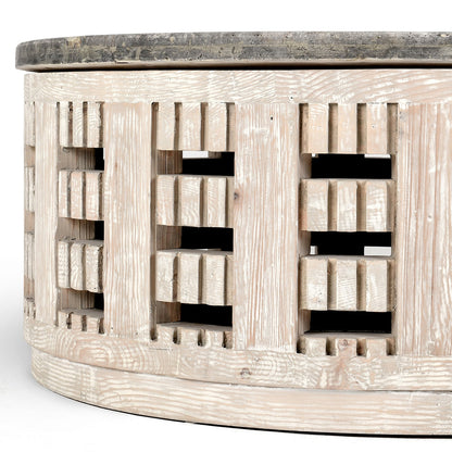 Becky Round Coffee Table - Vintage Cream