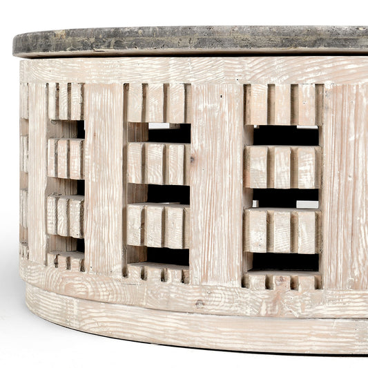 Becky Round Coffee Table - Vintage Cream