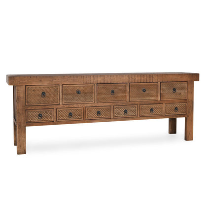 Lahey 11Dwr Rectangle Console Table - Mission Brown