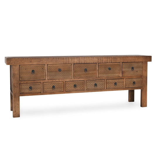 Lahey 11Dwr Rectangle Console Table - Mission Brown