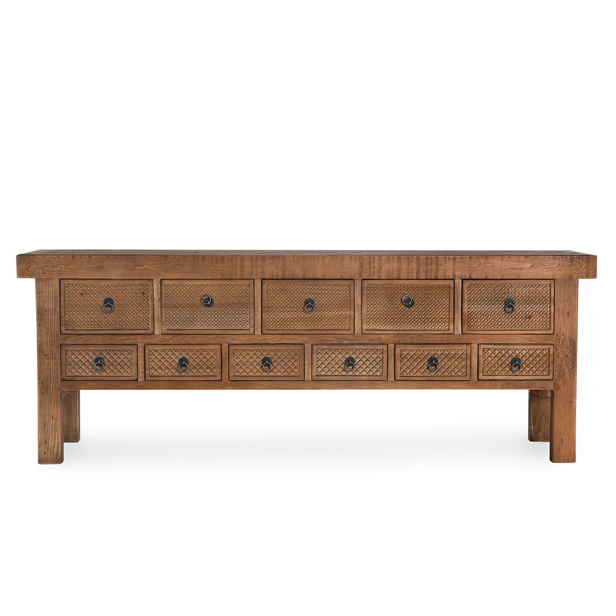 Lahey 11Dwr Rectangle Console Table - Mission Brown
