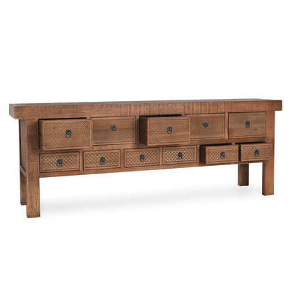 Lahey 11Dwr Rectangle Console Table - Mission Brown