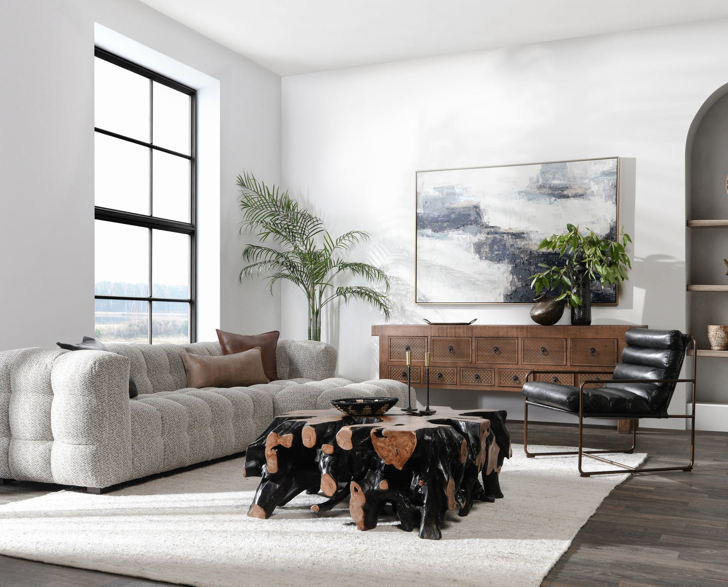 Lahey 11Dwr Rectangle Console Table - Mission Brown