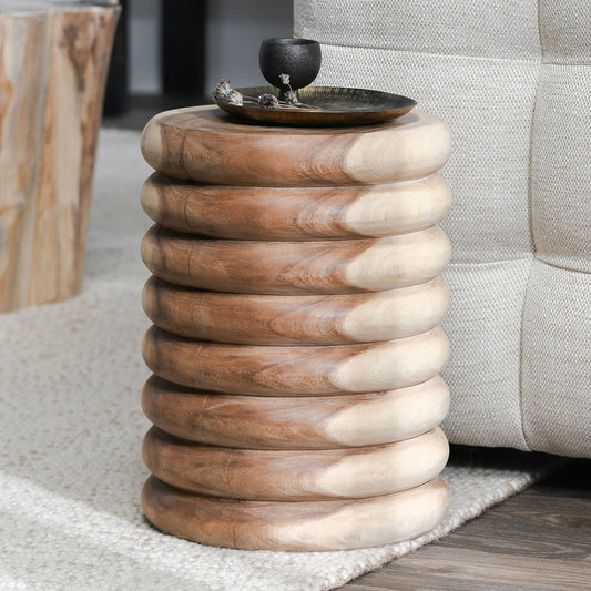 Gala Round End Table - Natural