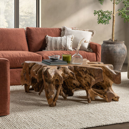 Cypress Root 40" Square Coffee Table Natural - Natural