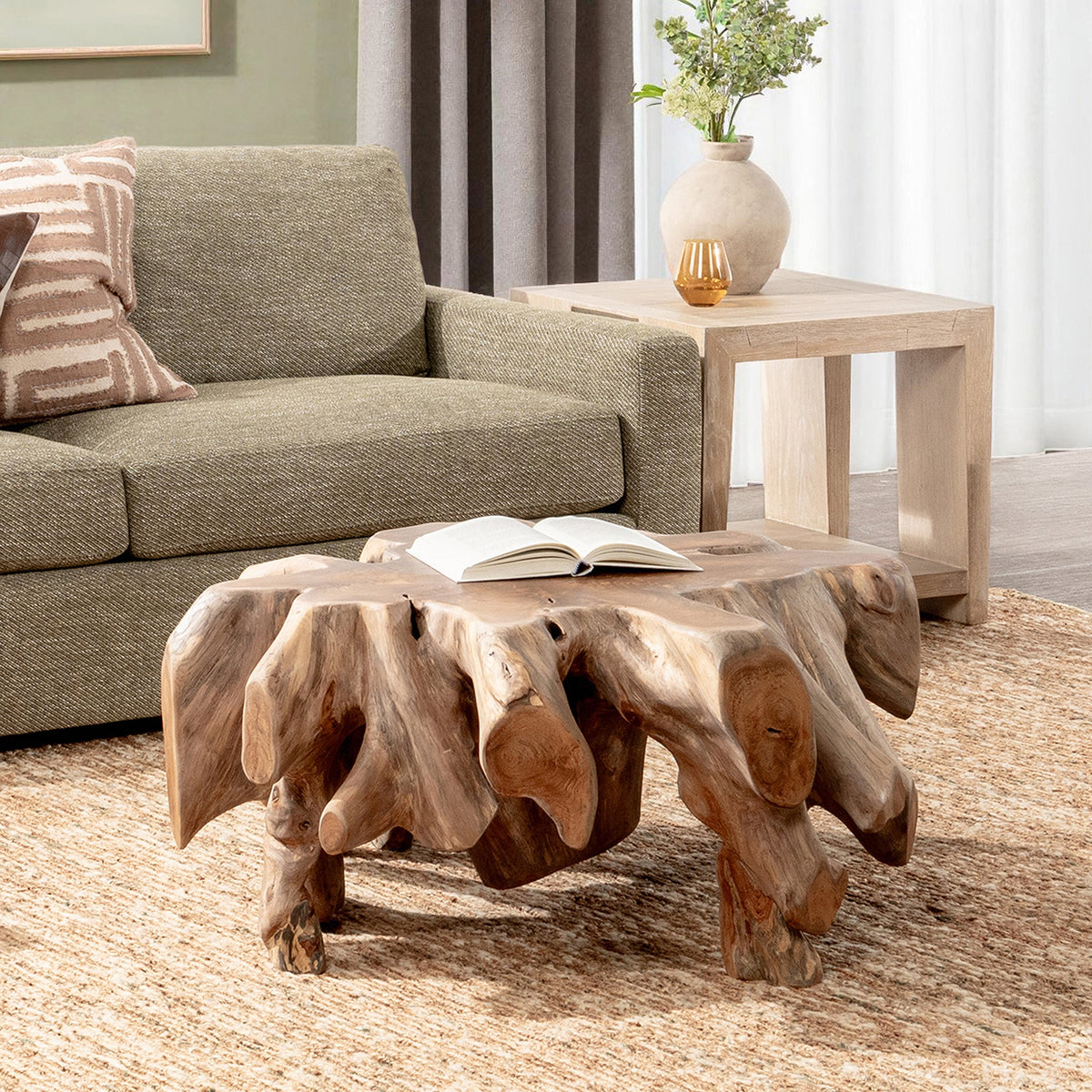 Cypress Teak Root Coffee Table - Natural
