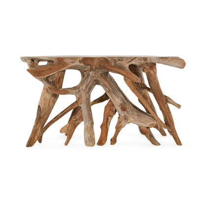 Cypress Teak Root Console Table 59-60" - Natural
