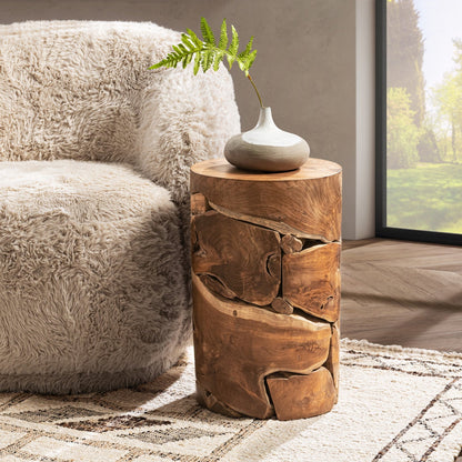 Rhea Round Accent Table - Natural