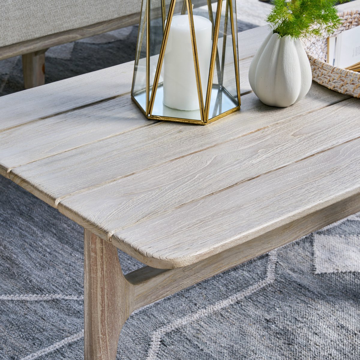 Dawn Outdoor Rectangle Coffee Table - Gray