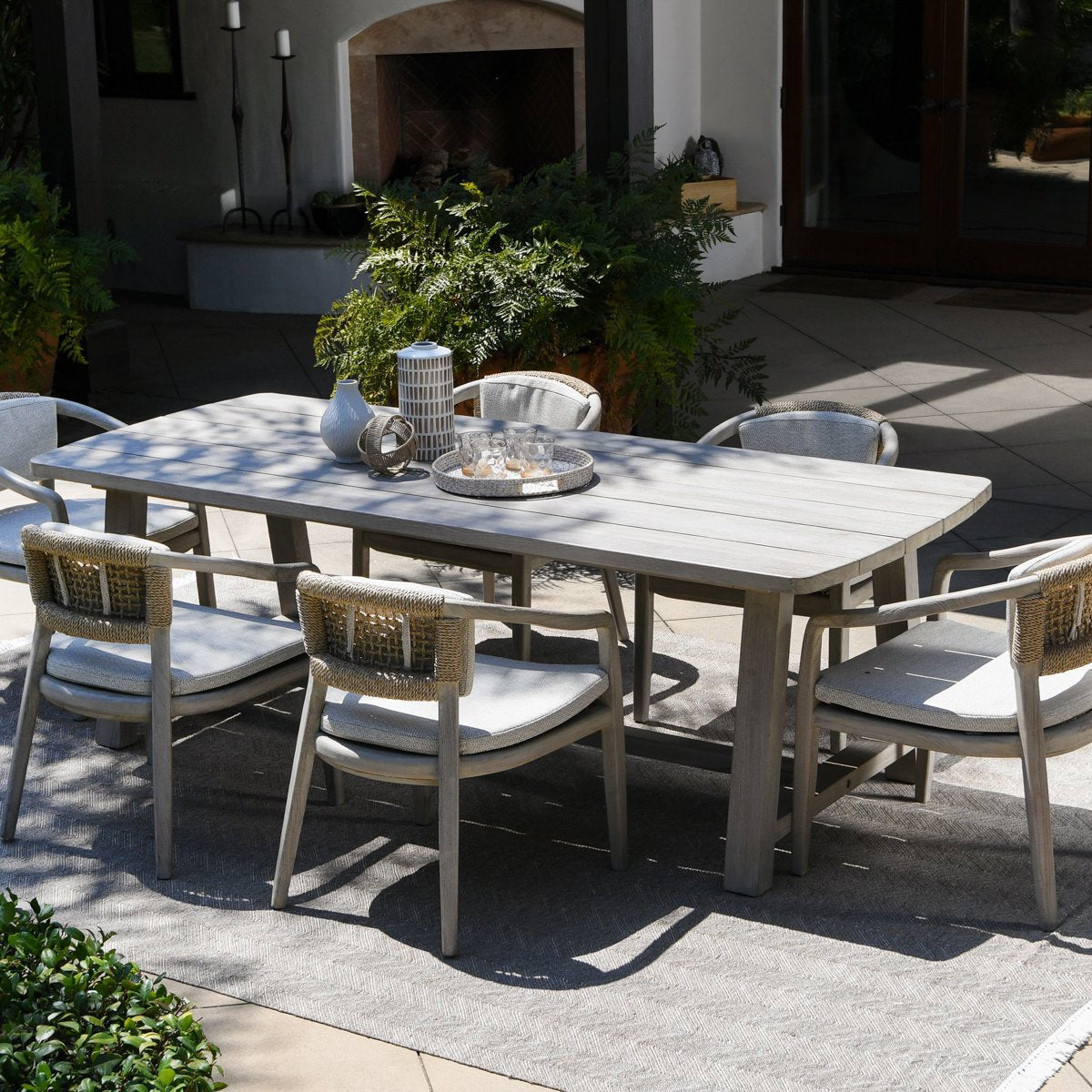 Agnes Outdoor Rectangle Dining Table - Gray