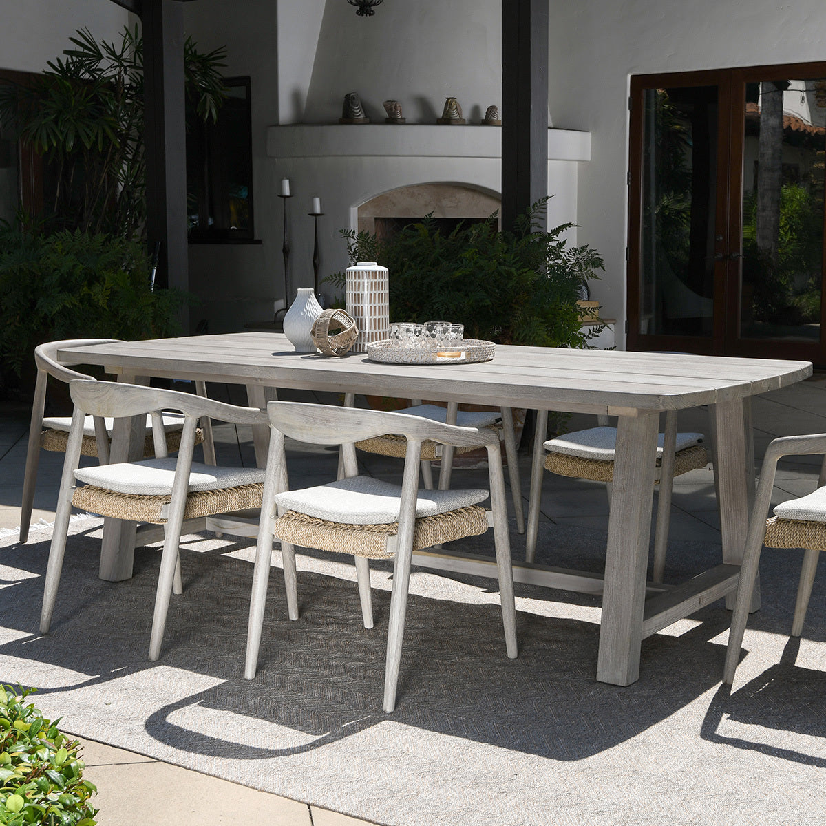 Agnes Outdoor Rectangle Dining Table - Gray