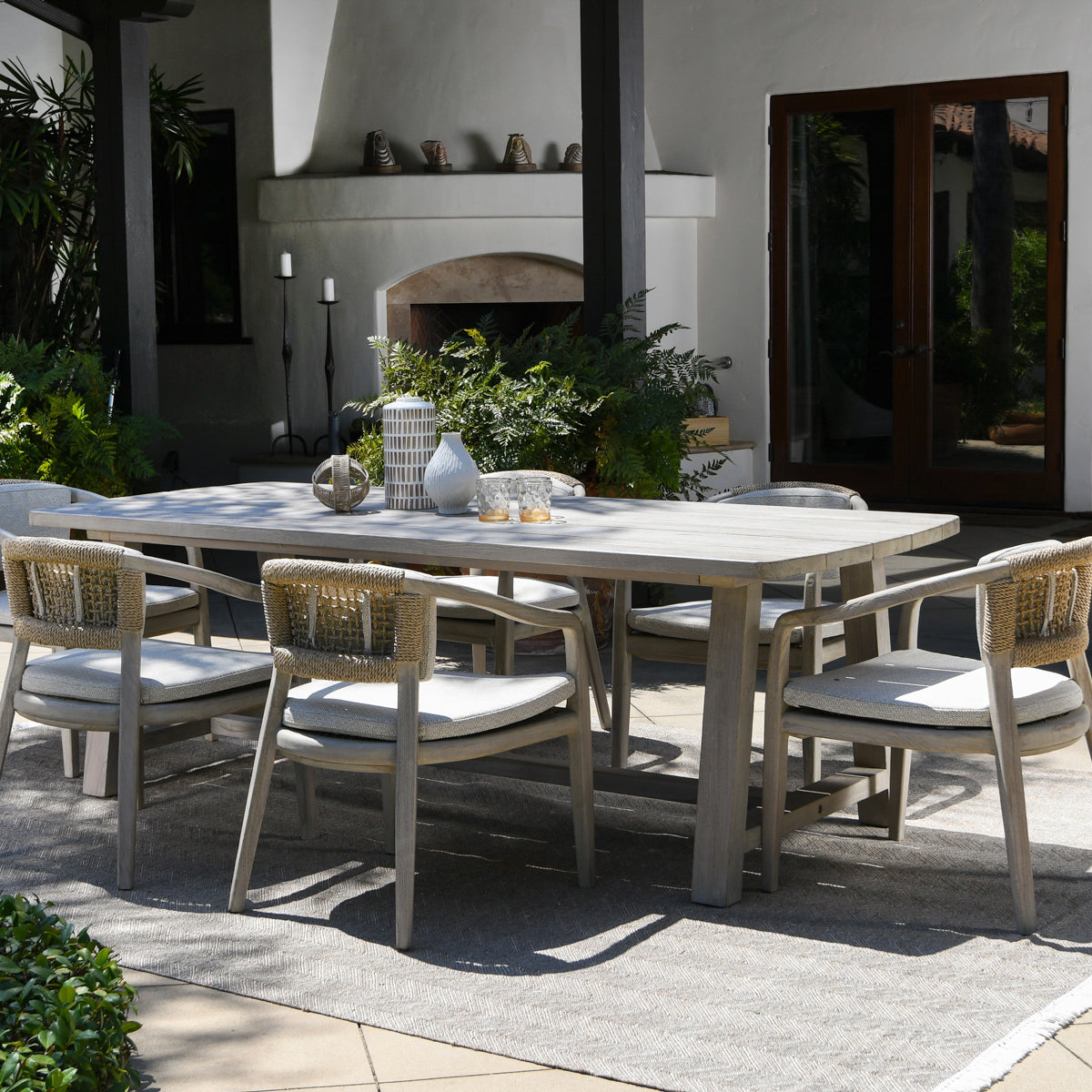 Agnes Outdoor Rectangle Dining Table - Gray