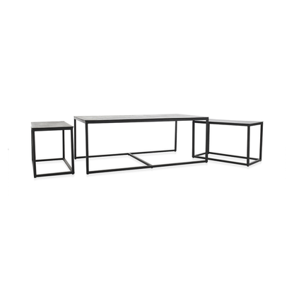 Buckley Cast Aluminum Rectangle Coffee Table Set of 3 - Dark Antique