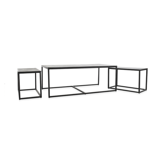 Buckley Cast Aluminum Rectangle Coffee Table Set of 3 - Dark Antique