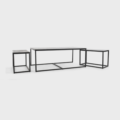 Buckley Cast Aluminum Rectangle Coffee Table Set of 3 - Dark Antique