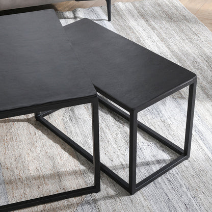 Buckley Cast Aluminum Rectangle Coffee Table Set of 3 - Dark Antique