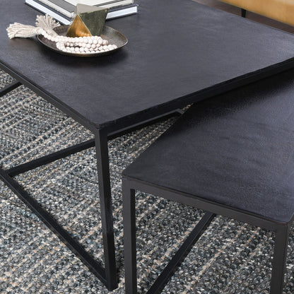 Buckley Cast Aluminum Rectangle Coffee Table Set of 3 - Dark Antique