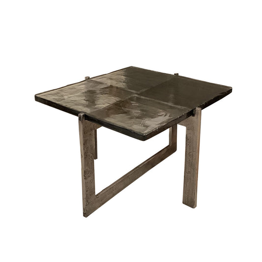 Walker Cast Aluminum Square Accent Table - Nickle Antique