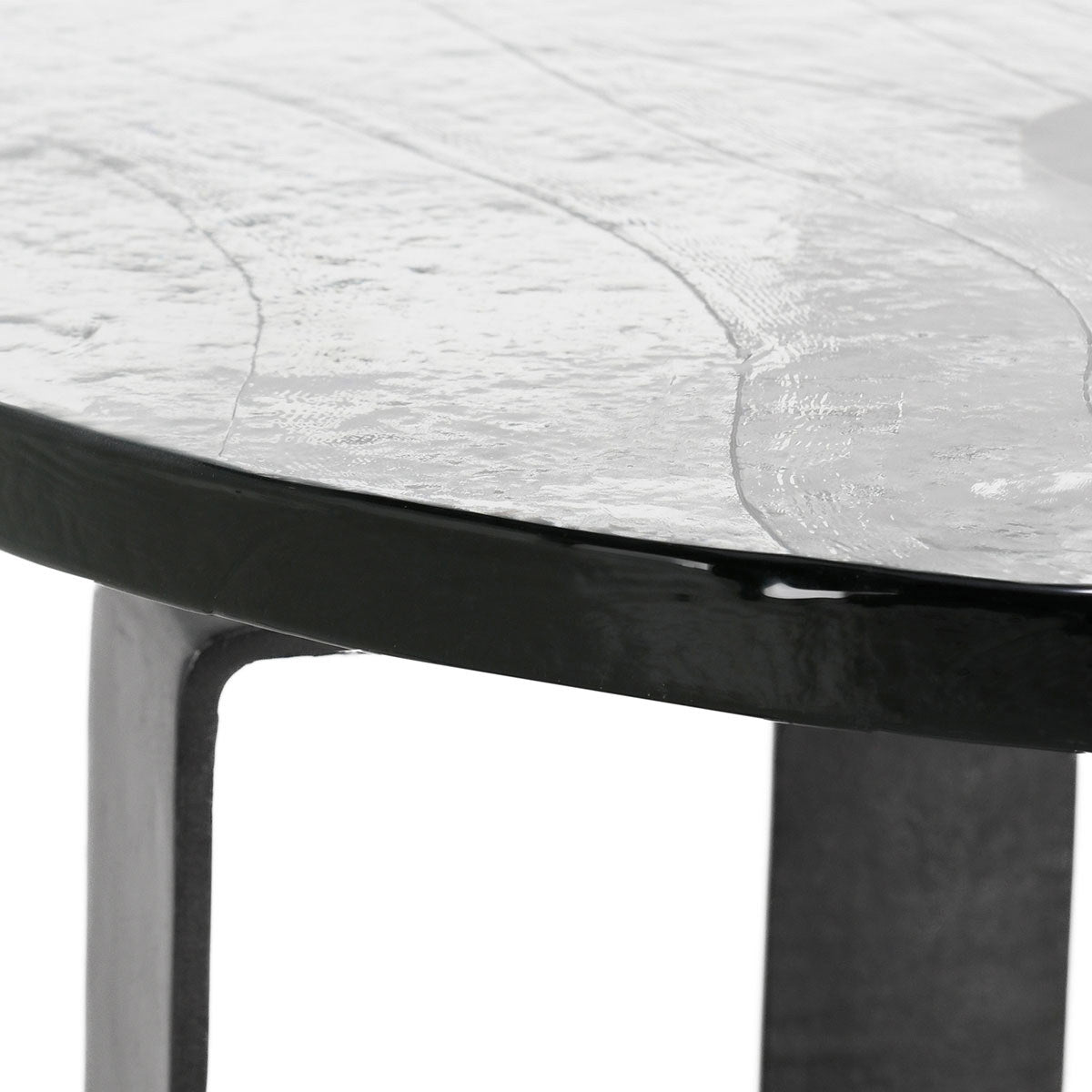 Keith Glass/Iron Round Coffee Table - Dark Antique