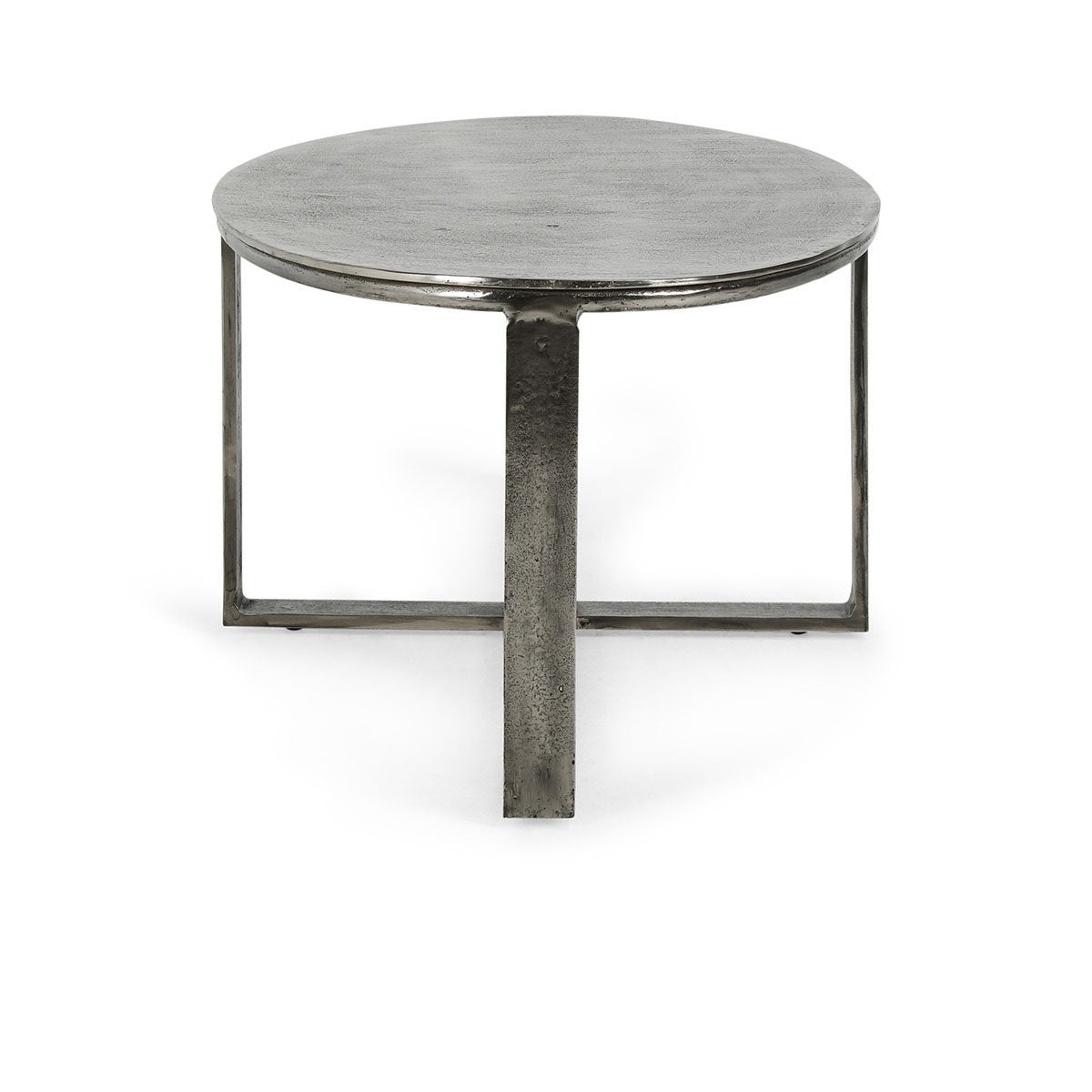 Flores Cast Aluminum Oval Coffee Table - Nickle