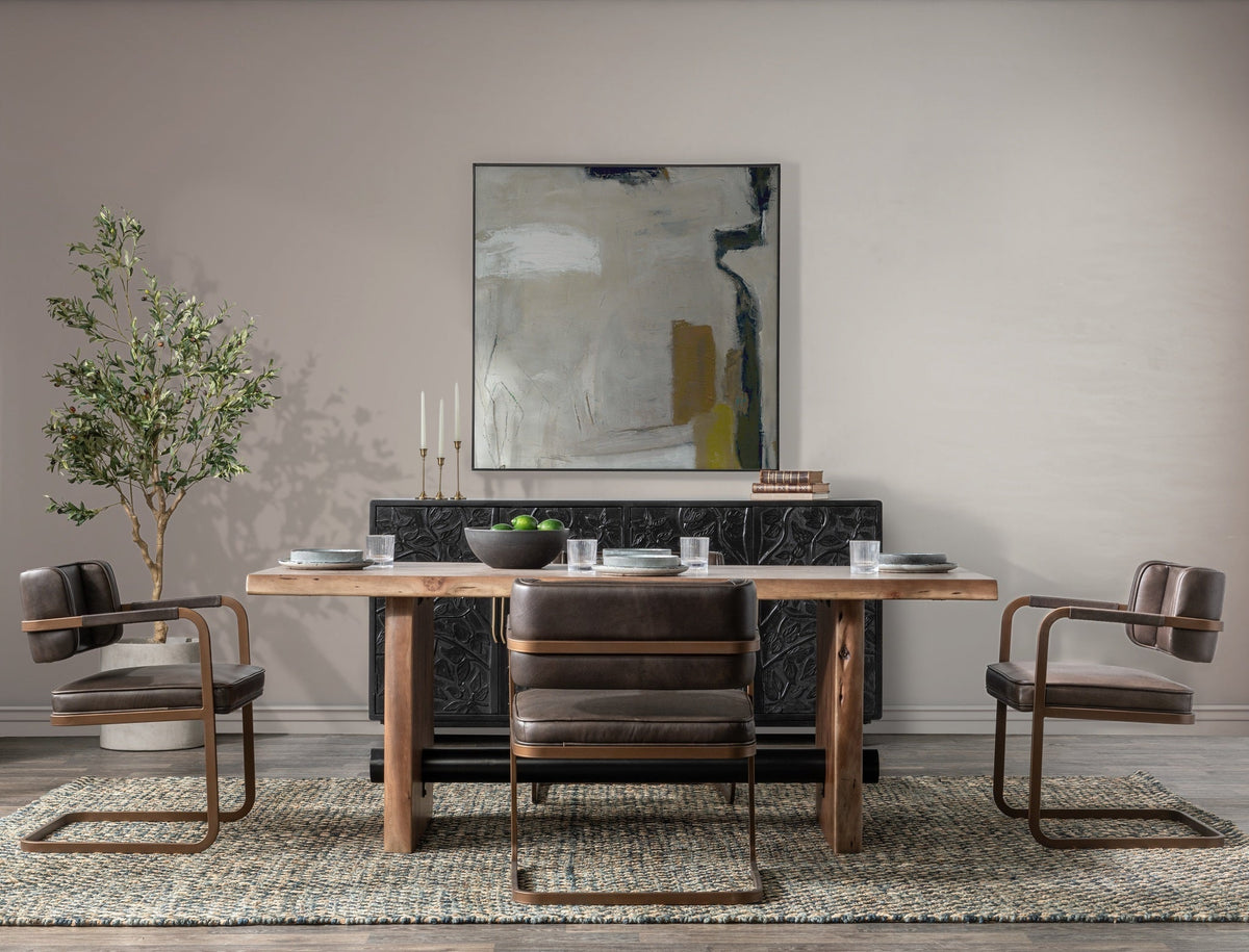 Fonda Leather Dining Chair - Truffle Brown