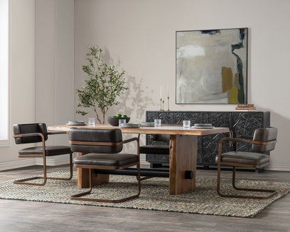 Fonda Leather Dining Chair - Truffle Brown