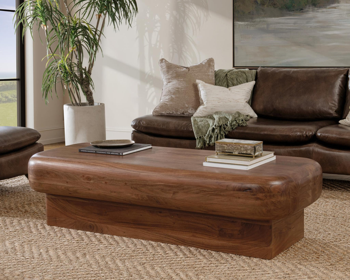 Craig Rectangle Coffee Table - Acorn Brown