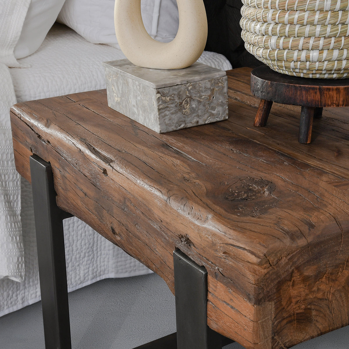 Duarte Rectangle End Table - Rustic Brown