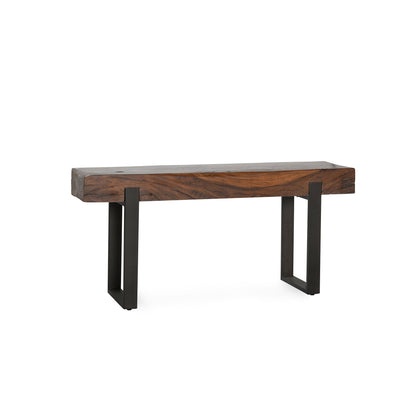 Duarte Rectangle Console Table - Rustic Brown