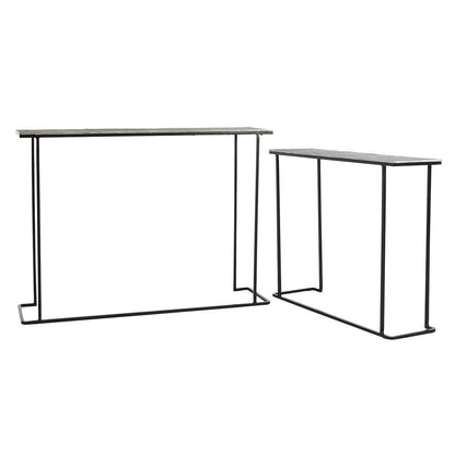 Jonah Aluminum Rectangle Console Tables Set of 2 - Brass Antique