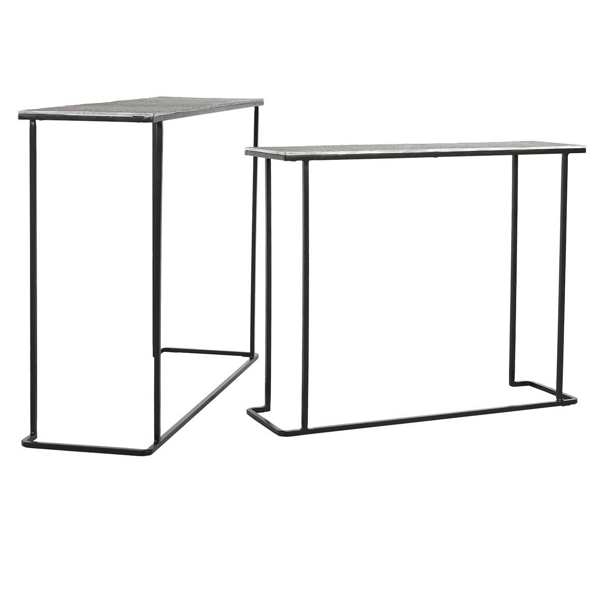 Jonah Aluminum Rectangle Console Tables Set of 2 - Brass Antique