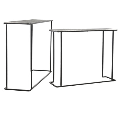 Jonah Aluminum Rectangle Console Tables Set of 2 - Brass Antique