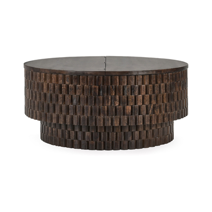 Norwood Round Coffee Table - Bark Brown